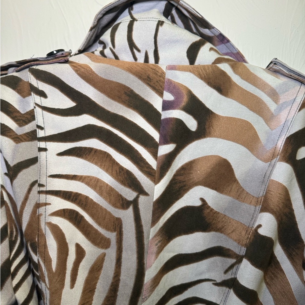 Alberto Makali size 8 purple animal print trench coat - Picture 6 of 8